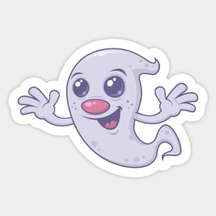 Cute Retro Ghost Sticker